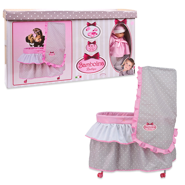 Набор Bambolina Boutique – кровать с постельным бельем, частично мягконабивная кукла и набор аксессуаров  